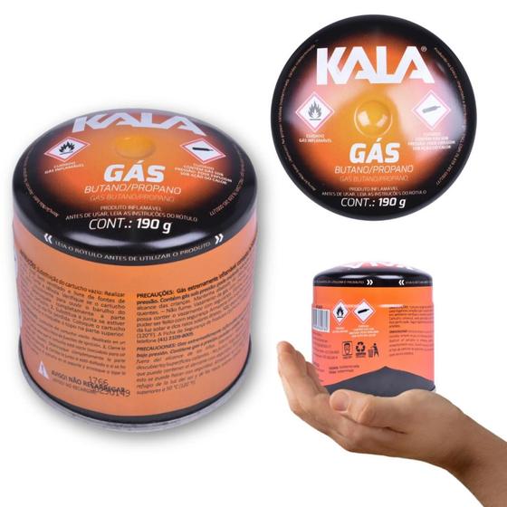 Imagem de Kit 2 Cartuchos de Gas Butano para Fogareiro 190g Kala