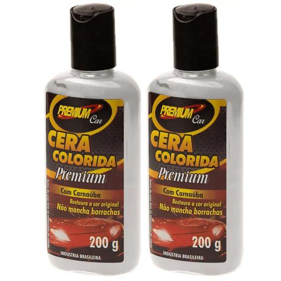 Imagem de Kit 2 Cera Colorida Branca c/ Carnaúba Premium Car