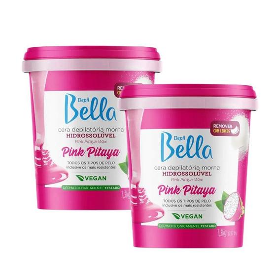 Imagem de Kit 2 Ceras Depilatória Morna Pink Pitaya Depill Bella 1,3g