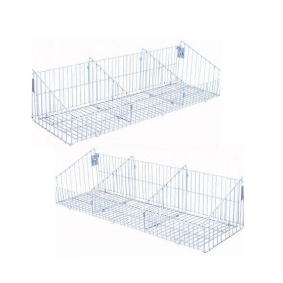 Imagem de KIT - 2 Cestos com divisórias Branco New Plus - Sa Gondolas