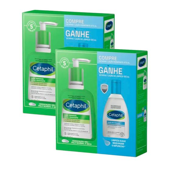 Imagem de Kit 2 Cetaphil Loção Hidratante 473ml e Loção de Limpeza 120ml cada