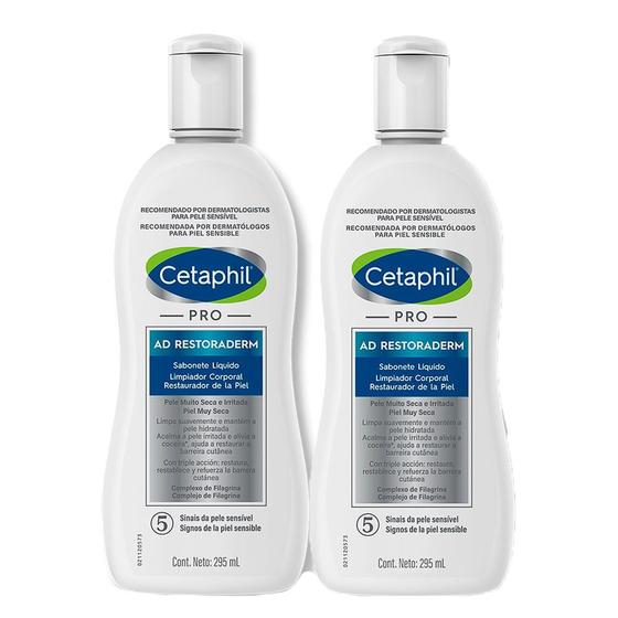 Imagem de Kit 2 Cetaphil Pro AD Restoraderm Sabonete Líquido 295ml