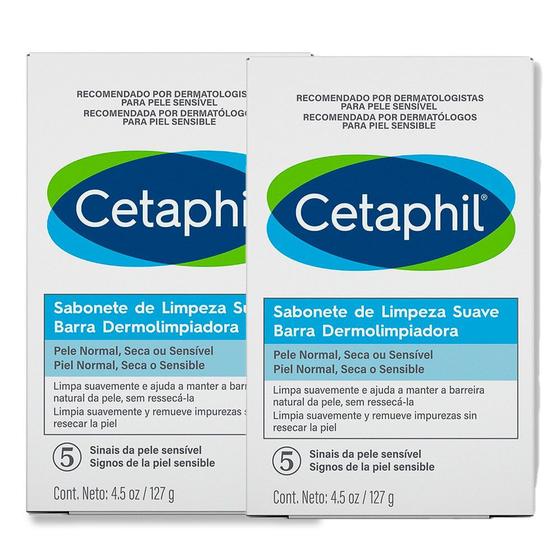 Imagem de Kit 2 Cetaphil Sabonete em Barra Limpeza Suave 127g