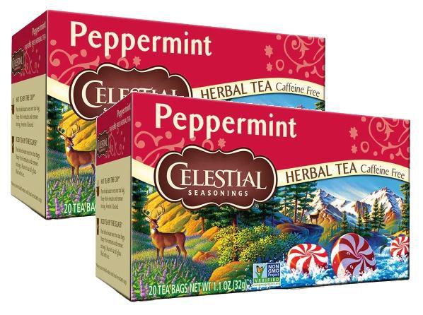 Imagem de kit 2 CHÁ PEPPERMINT CELESTIAL SEASONINGS 20 SACHÊS 32G