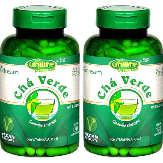 Imagem de Kit 2 Chá verde Unilife 120 comprimidos - Vegano