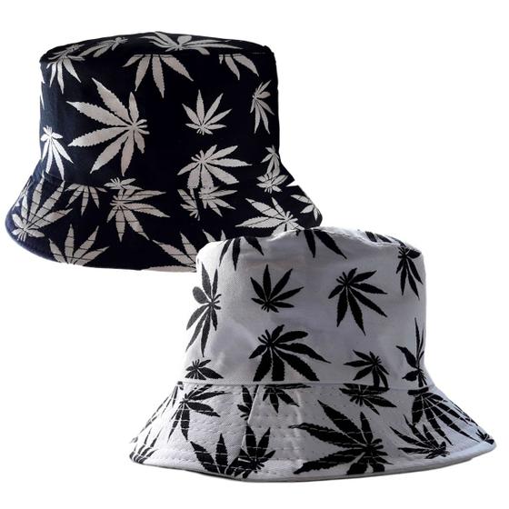 Imagem de Kit 2 Chapéu Bucket Hat Dupla Face Balde 1 Preto e 1 Branco