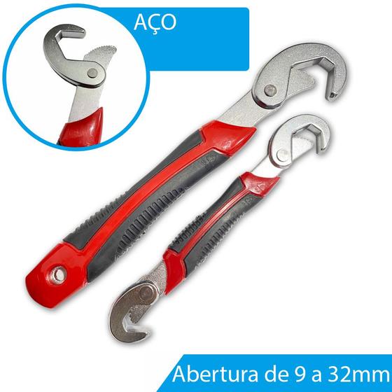 Imagem de Kit 2 Chaves Para Tubos Universal Boca Mestra 9 A 32mm Aço