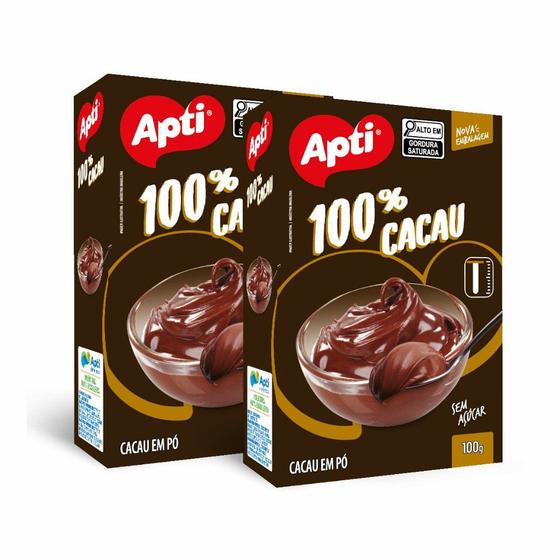 Imagem de Kit 2 Chocolate Cacau Em Pó 100% Solúvel Apti