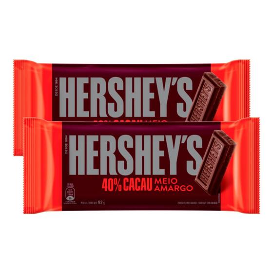 Imagem de Kit 2 Chocolate Hershey's Meio Amargo 92g