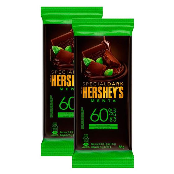 Kit 2 Chocolate Hershey's Special Dark Menta 85g Hersheys Chocolate