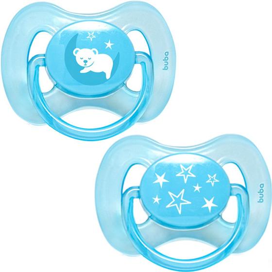 Imagem de Kit 2 Chupetas Comfort Urso Estrela Azul Tamanho 1 Buba 12657