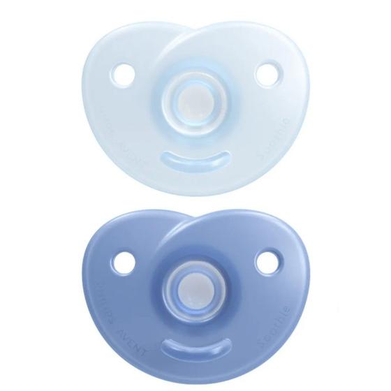 Imagem de Kit 2 Chupetas Soothie 100% Silicone 0m+ Azul - Avent