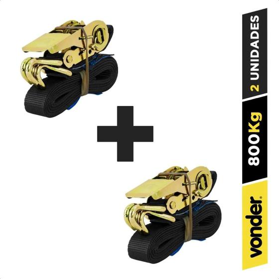 Kit 2 Cinta Com Catraca Amarração Para Cargas 800 Kg Vonder Menor preço em Kit 2 Cinta Com Catraca Amarração Para Cargas 800 Kg Vonder