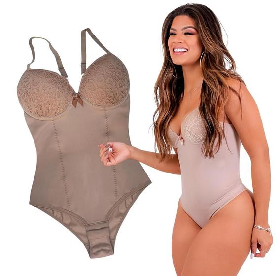 kit 2 cinta modeladora feminina body com bojo aro e renda alta compressão reforçada Menor preço em kit 2 cinta modeladora feminina body com bojo aro e renda alta compressão reforçada