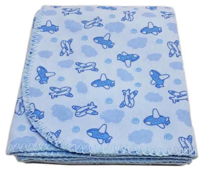Imagem de Kit 2 Cobertor Bebe Flanelado Estampado 90 cm x 110 cm Com Croche