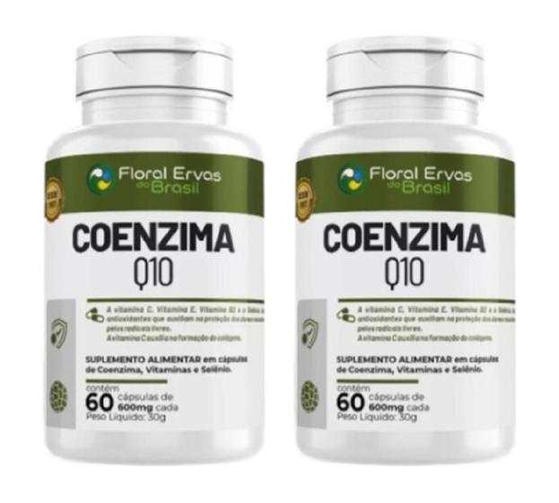 Imagem de Kit 2 Coenzima Q10 Vitamina E C B2 B6 Selenio 60caps Natural