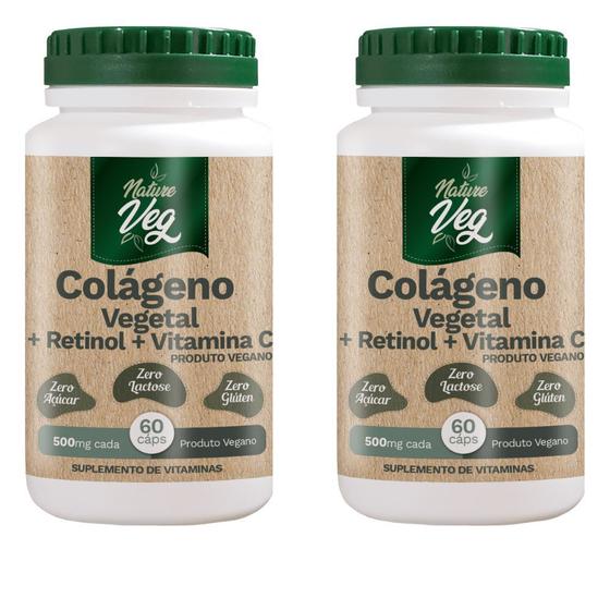 Imagem de Kit 2 Colágeno Vegetal + Retinol + Vitamina C (Produto Vegano) 60 Cápsulas 500mg