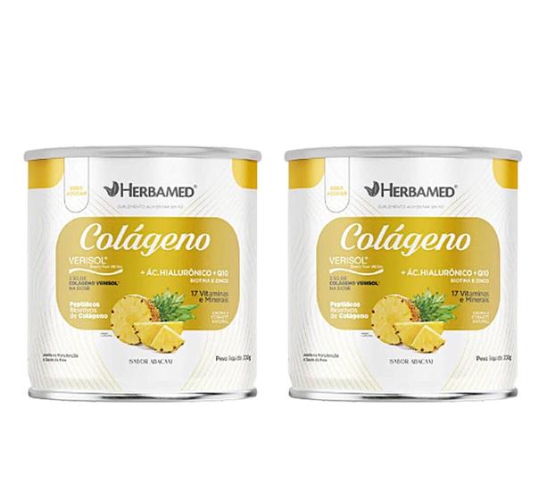 Imagem de Kit 2 Colágeno Verisol Vitaminas 200g Abacaxi Herbamed.