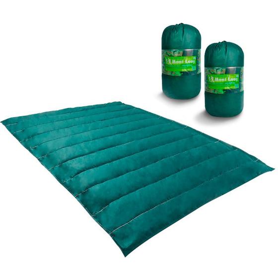 Imagem de Kit 2 Colchonetes Acampamento Camping Casal Pesca Retiro Ginástica 190x130cm Verde