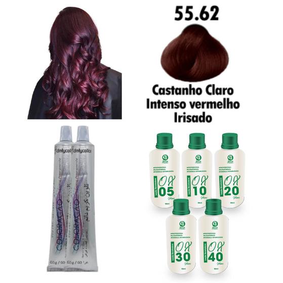 Imagem de Kit 2 Coloração Cabelos Vermelhos 60g + Ox Juca