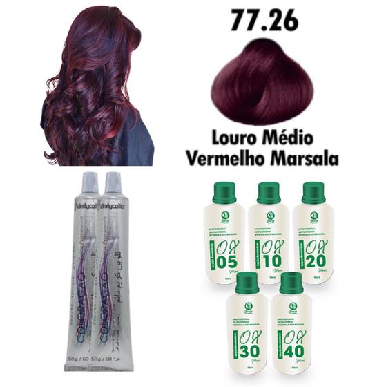 Imagem de Kit 2 Coloração Cabelos Vermelhos 60g + Ox Juca