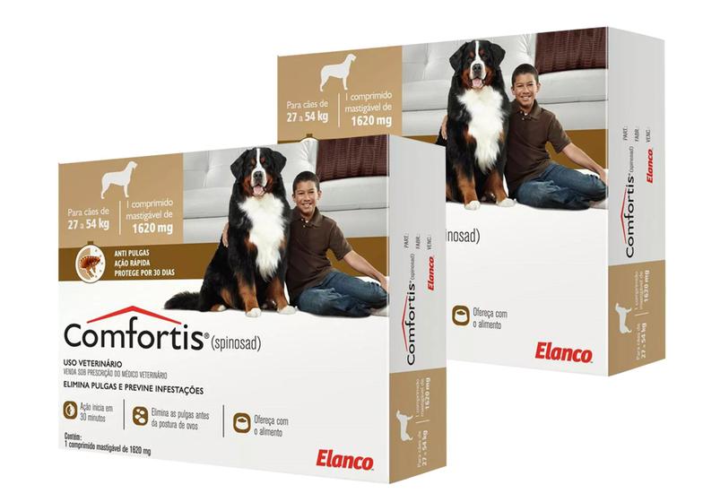 Imagem de Kit 2 Comfortis Antipulgas Cães 27 A 54kg 1620mg