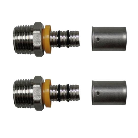 Imagem de Kit 2 Conexão Fixa Para Gás Rm 1/2'' 16Mm Pex Multicamadas
