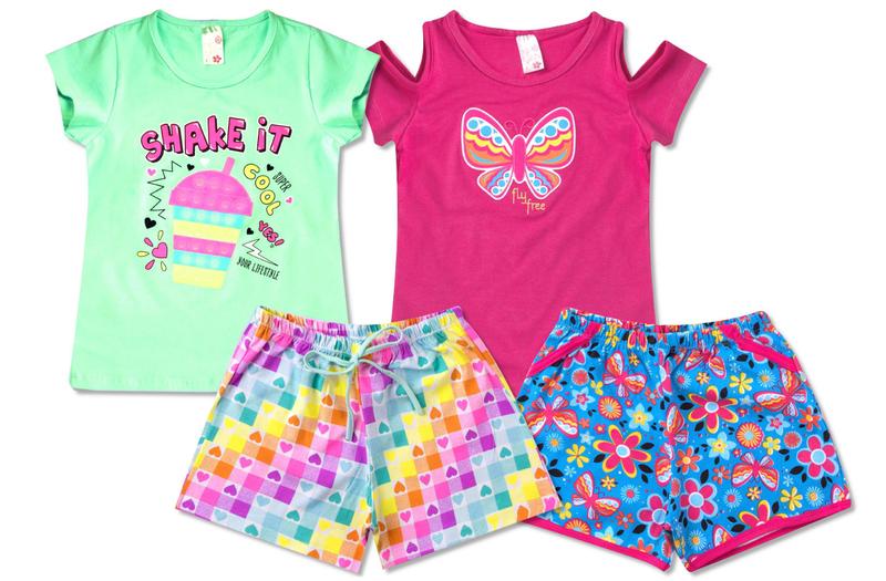 Imagem de Kit 2 Conjunto Infantil Feminino Roupa de Verão Menina