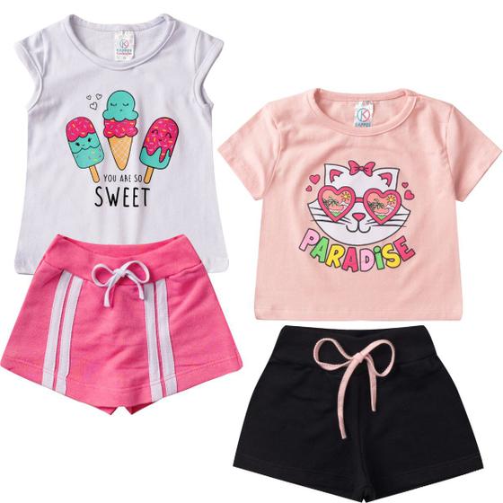 Imagem de Kit 2 Conjunto Infantil Juvenil Menina Feminino Barato Verão