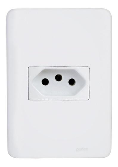 Imagem de KIT 2 Conjunto Perlex Aros 4x2 Branco Com Placa(1tomada 10a)