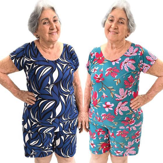 Imagem de Kit 2 Conjunto Senhora Plus Size Com Manga Feminino Versátil