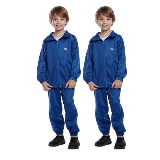 Imagem de Kit 2 conjuntos casaco e calça esportivo agasalho infantil bebe uniforme inverno de frio peluciado