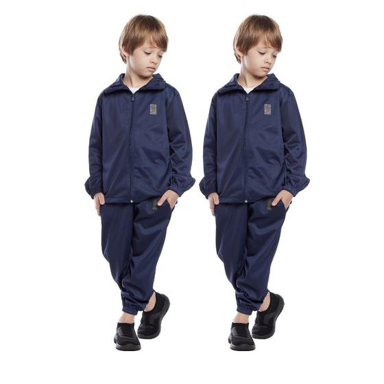 Imagem de Kit 2 conjuntos casaco e calça esportivo agasalho infantil bebe uniforme inverno de frio peluciado