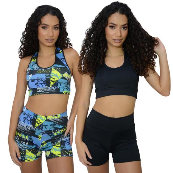 Imagem de Kit 2 conjuntos femininos academia moda fitness