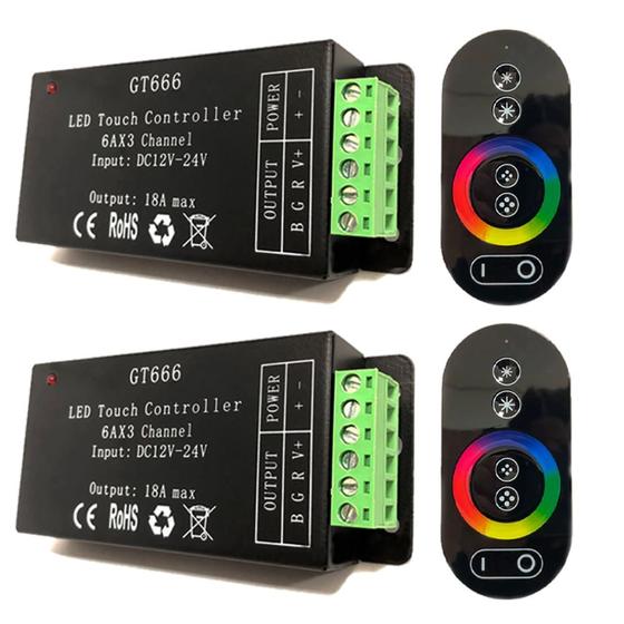 Imagem de Kit 2 Controle + Comando Touch Refletores LED RGB Sem Fio