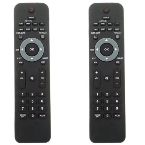 Imagem de Kit 2 Controle Compatível Com Tv Philips 32 42pfl3403 5403