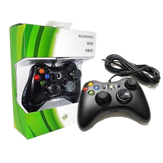 Imagem de kit 2 controle de x box 360 com fio 2 metros usb