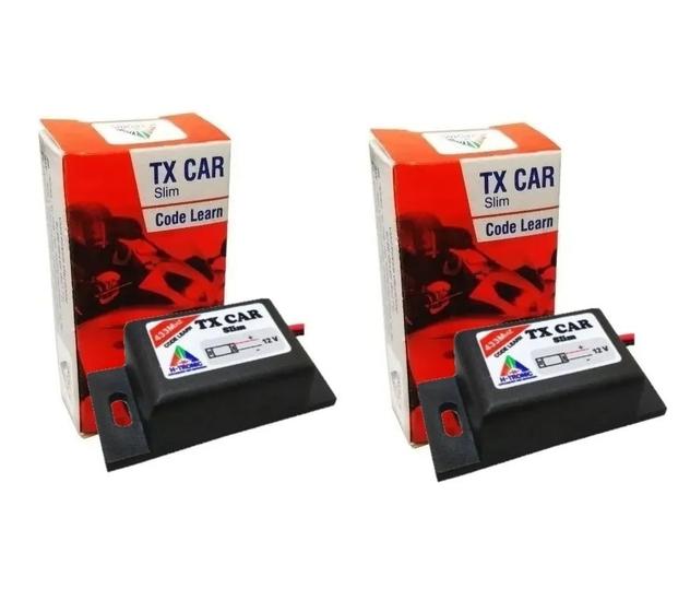 Imagem de Kit 2 Controle Portão Tx Car 433,92 Mhz Code Learn Slim