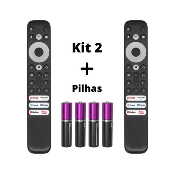 Imagem de Kit 2 Controle Remoto Compatível TCL Smart TV 4K Rc902v