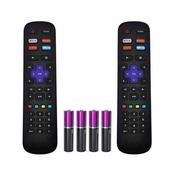 Imagem de Kit 2 Controle Remoto Compatível Tv Philco Roku Smart 4k