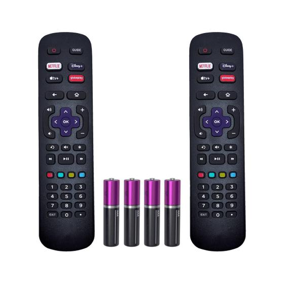 Imagem de Kit 2 Controle Remoto Compatível TV Philco Roku Smart TV