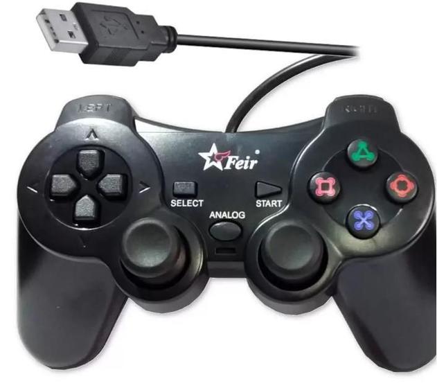 Imagem de Kit 2 Controles Joystick Manete Com Fio Ps2 Feir