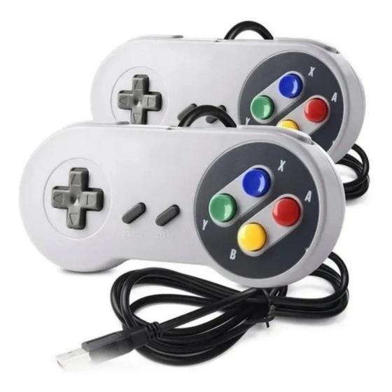 Imagem de Kit 2 Controles Para Super Nintendo Snes Usb Retro