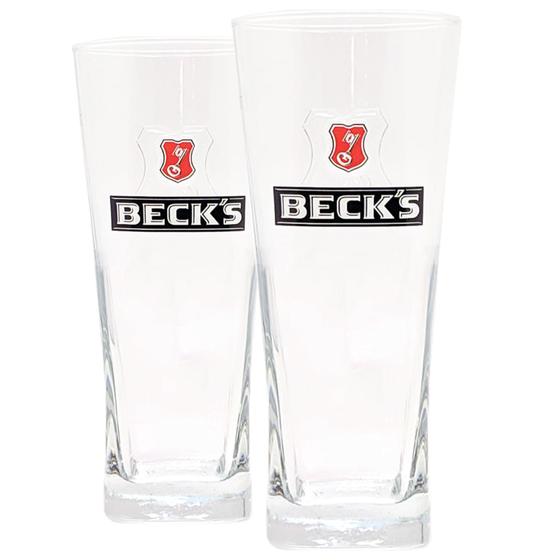 Imagem de Kit 2 Copo Cerveja Becks Vidro 300ml - Ambev