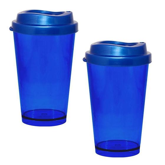 Imagem de Kit 2 Copos Cristal Mug Azul 320Ml Plástico