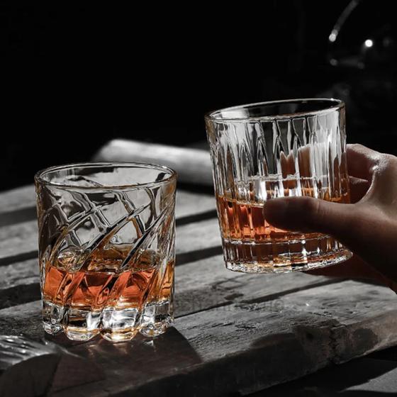 Imagem de Kit 2 Copos De Whisky Caipirinha de Vidro Luxo Uisque Bebida