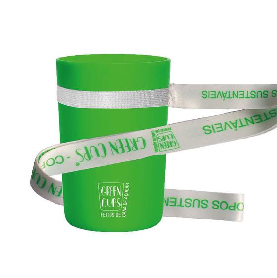 Imagem de Kit 2 Copos Eco Verde Com Cordão Green Cups 200 Ml