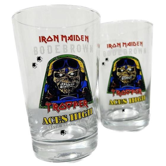 Imagem de Kit 2 Copos Iron Maiden 350Ml Caldereta Aces High Trooper