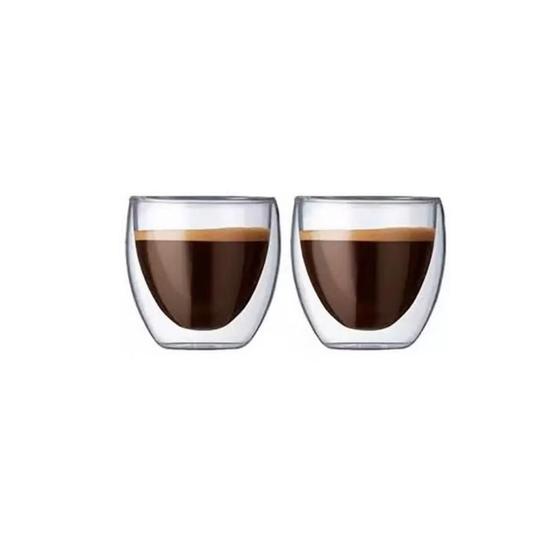 Imagem de Kit 2 Copos Parede Dupla Lehavi 90ml
