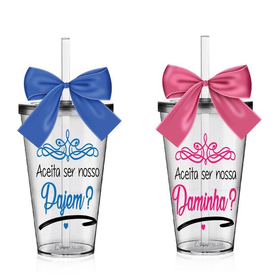 Imagem de Kit 2 Copos Personalizados Krystalon Para Pajem&Daminha